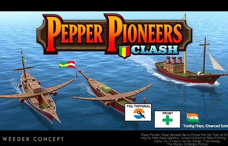 Pepper Pioneers Clash Upcoming Features Concept art for upcoming Pepper Pioneers Clash features including Northeast India expansion, new trading ships, and enhanced diplomatic mechanics
